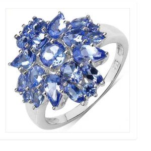 2.41 CT Genuine Tanzanite in .925 real Sterling Silver